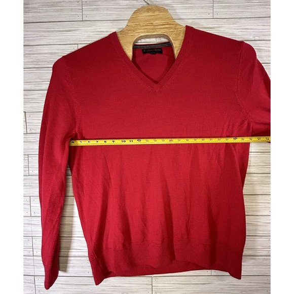 Brooks Brothers Mens Wool Blend V-Neck Pullover Sweater Red Valentines Day Sz XL - Picture 5 of 7